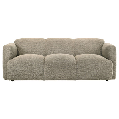Canapé à accoudoirs ronds rembourré en tissu Dorset marron