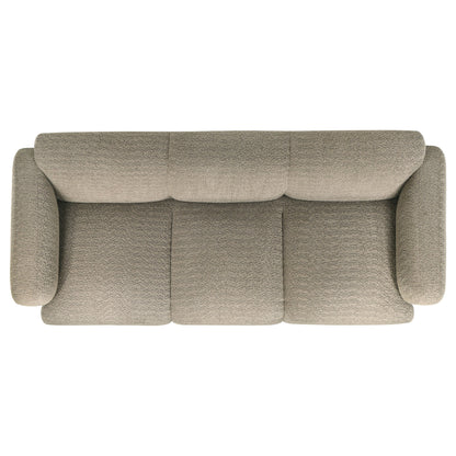 Canapé à accoudoirs ronds rembourré en tissu Dorset marron