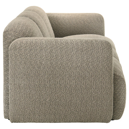 Canapé à accoudoirs ronds rembourré en tissu Dorset marron