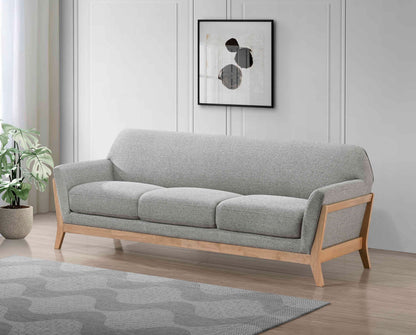 Canapé à accoudoirs évasés rembourré en tissu Vaughn, gris