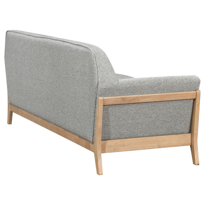 Canapé à accoudoirs évasés rembourré en tissu Vaughn, gris
