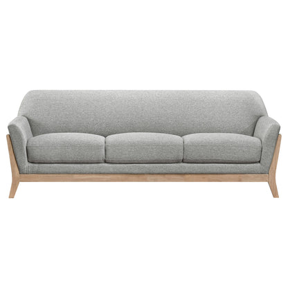 Canapé à accoudoirs évasés rembourré en tissu Vaughn, gris