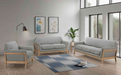 Canapé à accoudoirs évasés rembourré en tissu Vaughn, gris