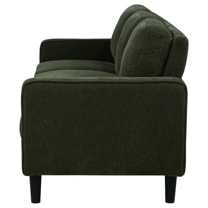 Canapé Ruth 77 pouces avec accoudoirs droits et rembourré en tissu vert matcha