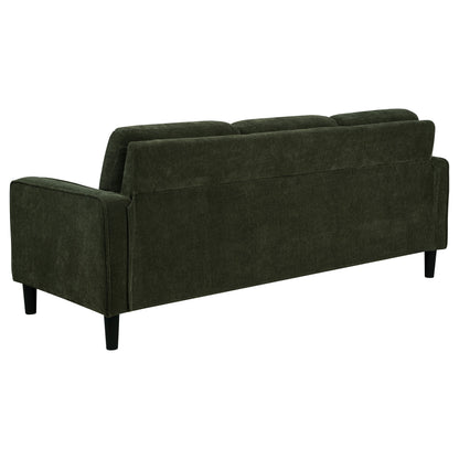 Canapé Ruth 77 pouces avec accoudoirs droits et rembourré en tissu vert matcha