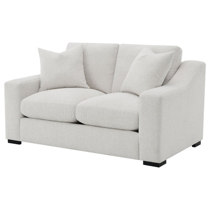 Causeuse à accoudoirs coulissants rembourrée en tissu Ashlyn sable