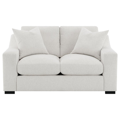 Causeuse à accoudoirs coulissants rembourrée en tissu Ashlyn sable