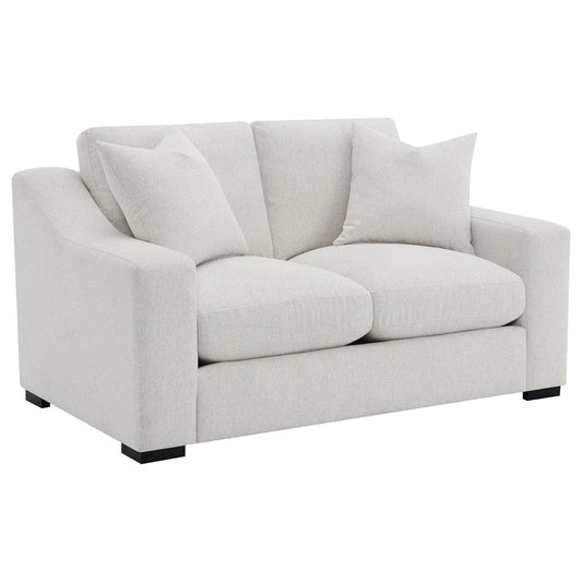 Causeuse à accoudoirs coulissants rembourrée en tissu Ashlyn sable
