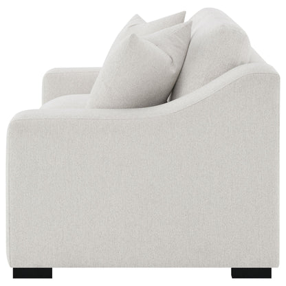 Causeuse à accoudoirs coulissants rembourrée en tissu Ashlyn sable
