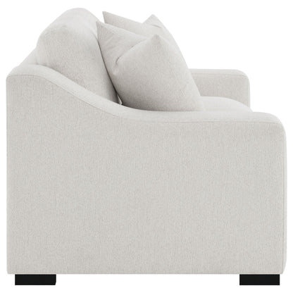 Causeuse à accoudoirs coulissants rembourrée en tissu Ashlyn sable