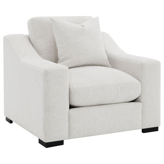 Fauteuil d'appoint rembourré en tissu Ashlyn, couleur sable