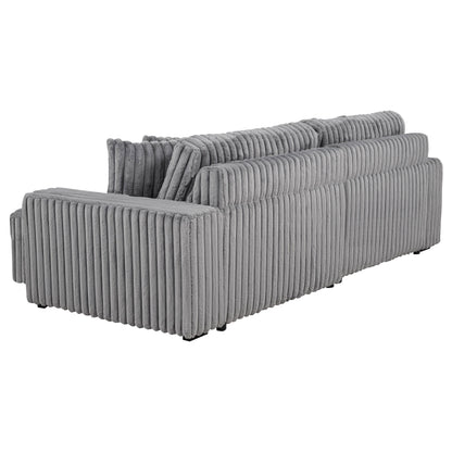 Canapé méridienne double électrique rembourré en velours côtelé Jacana, gris