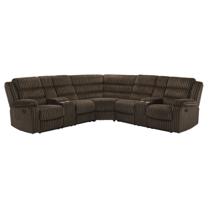Canapé sectionnel inclinable rembourré Atkinson Chocolat