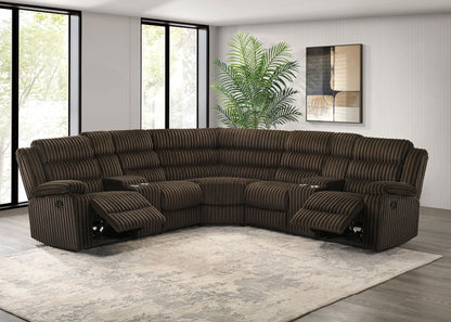 Canapé sectionnel inclinable rembourré Atkinson Chocolat