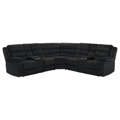 Canapé sectionnel inclinable rembourré Atkinson noir