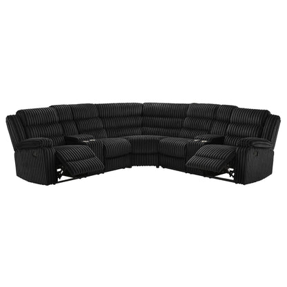 Canapé sectionnel inclinable rembourré Atkinson noir