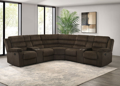 Canapé sectionnel inclinable rembourré Atkinson Chocolat