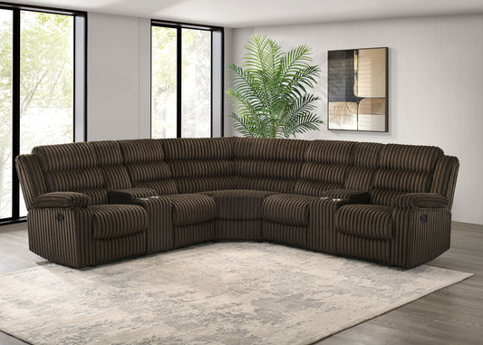 Canapé sectionnel inclinable rembourré Atkinson Chocolat