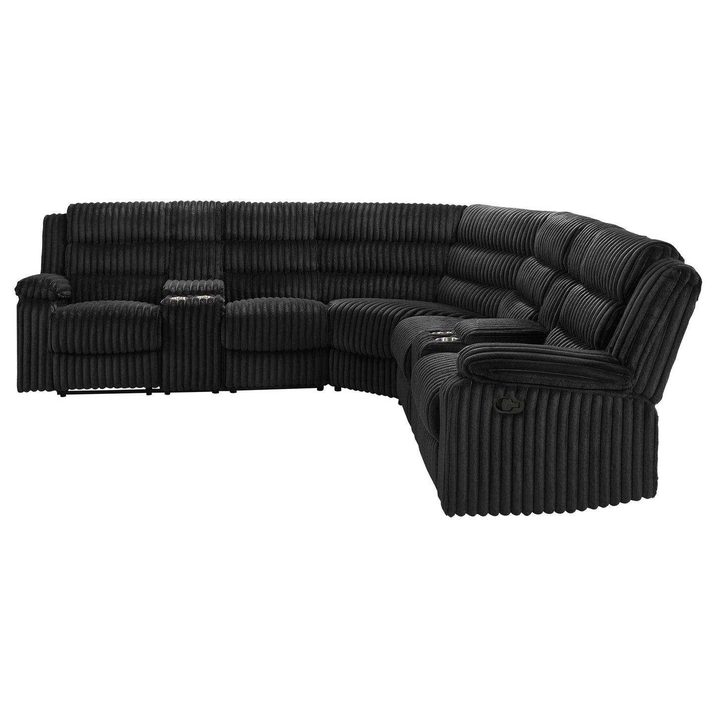 Canapé sectionnel inclinable rembourré Atkinson noir