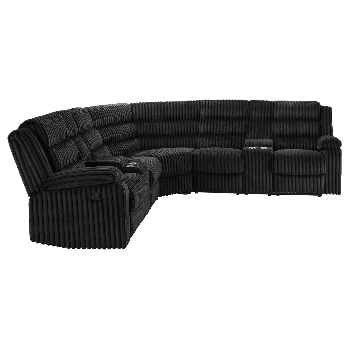 Canapé sectionnel inclinable rembourré Atkinson noir