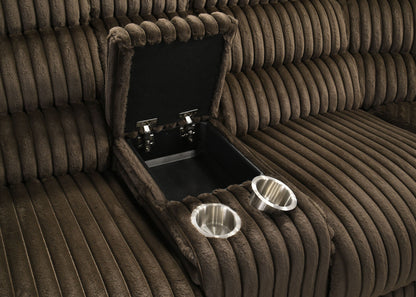 Canapé sectionnel inclinable rembourré Atkinson Chocolat
