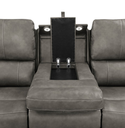 Canapé inclinable électrique triple Brickston, anthracite