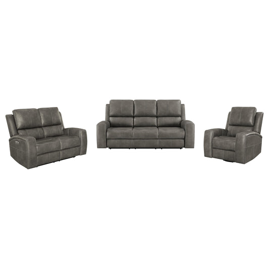 Ensemble de canapés inclinables électriques triple Brickston 3 pièces, anthracite