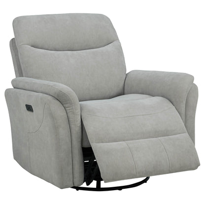 Fauteuil inclinable pivotant électrique rembourré Adler Ivoire