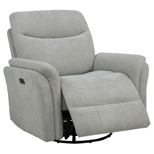 Fauteuil inclinable pivotant électrique rembourré Adler Ivoire