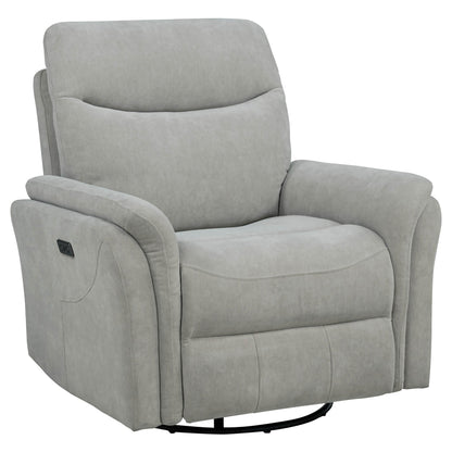 Fauteuil inclinable pivotant électrique rembourré Adler Ivoire
