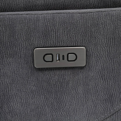 Fauteuil inclinable pivotant et électrique rembourré Adler, gris anthracite