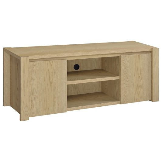 Meuble TV Laurelton 60 pouces à 2 portes, console multimédia, chêne clair