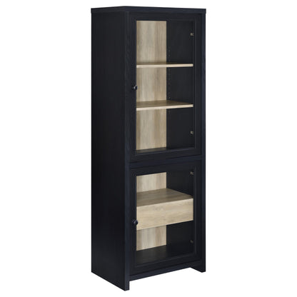 Meuble de rangement multimédia Denison 67 pouces à 2 portes, noir