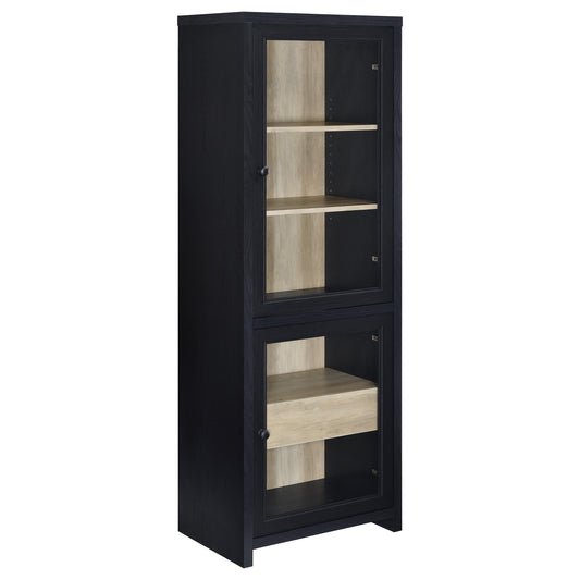 Meuble de rangement multimédia Denison 67 pouces à 2 portes, noir