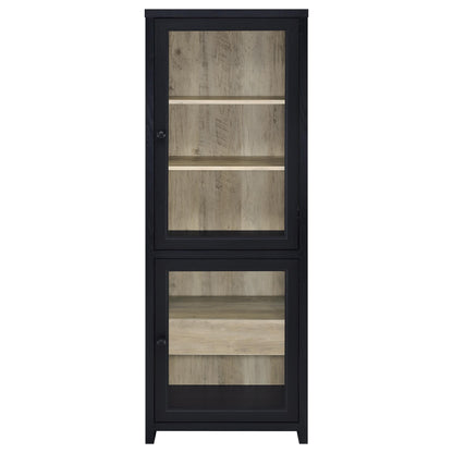 Meuble de rangement multimédia Denison 67 pouces à 2 portes, noir