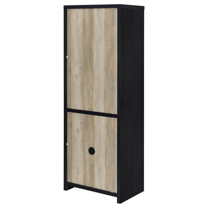 Meuble de rangement multimédia Denison 67 pouces à 2 portes, noir