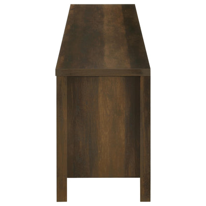 Meuble TV Carey 79 pouces avec cheminée et console multimédia en pin foncé