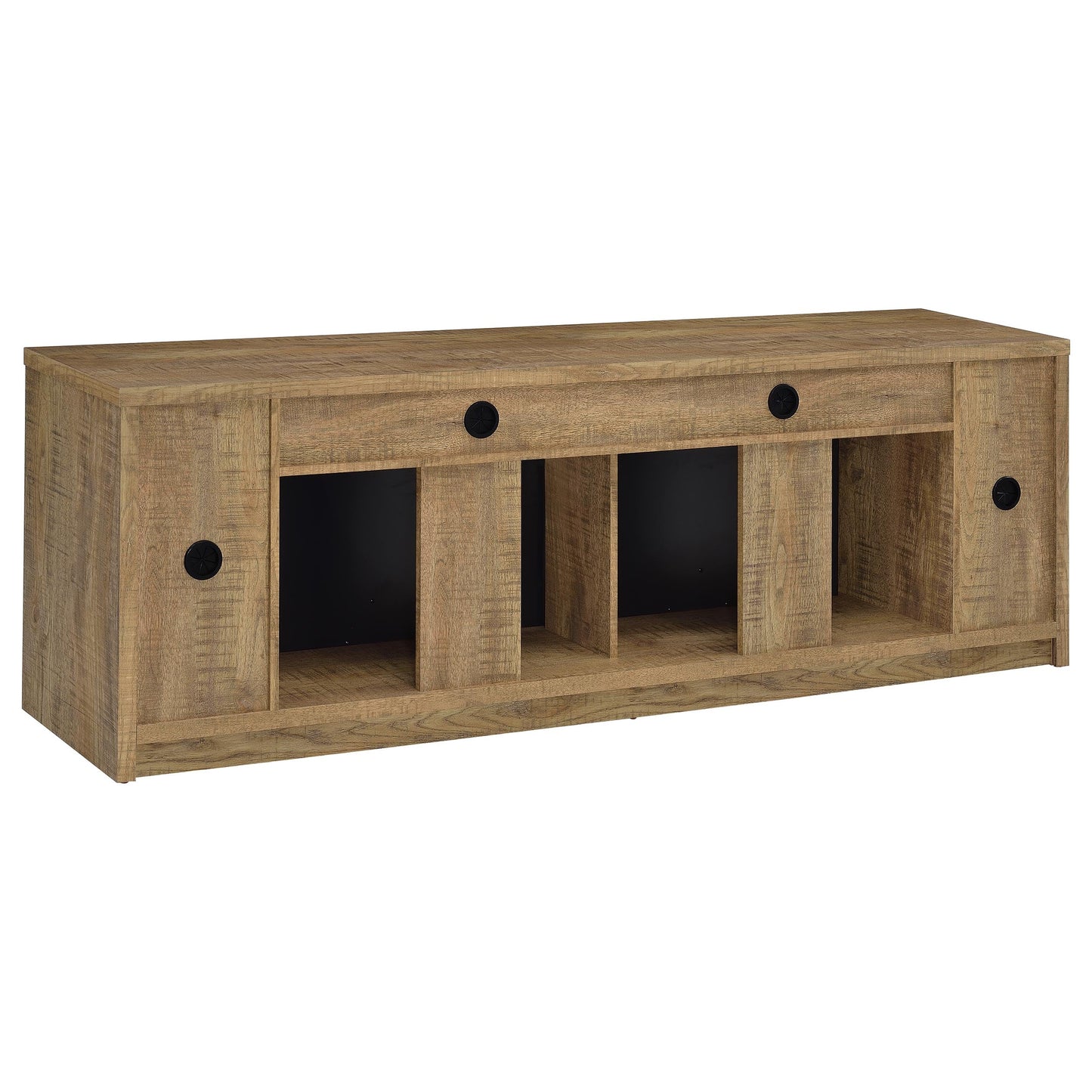 Meuble TV Eddy 79 pouces 2 portes avec cheminée et console multimédia Mango