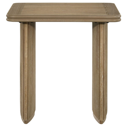 Table d'appoint carrée en bois Adina, marron clair vieilli