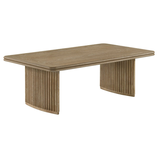 Table basse rectangulaire en bois Adina, marron clair vieilli