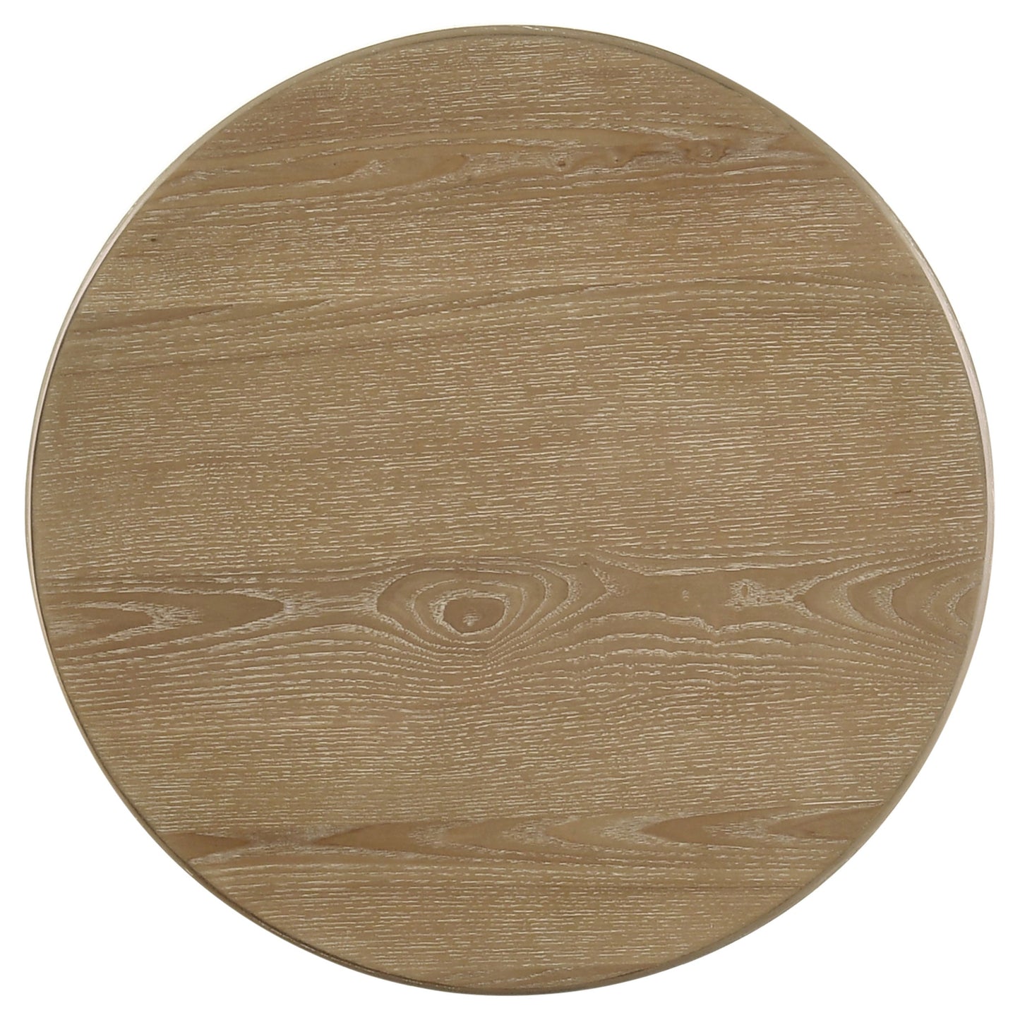 Table d'appoint ronde en bois Adina, marron clair vieilli