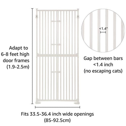 Barrière pour chat extra haute Unipaws de 188 cm de haut avec portes verrouillables