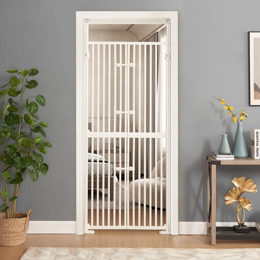Barrière pour chat extra haute Unipaws de 188 cm de haut avec portes verrouillables